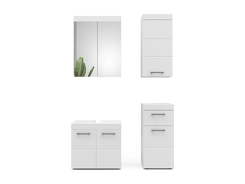 Set mobili bagno bianco 60x34x56 luna