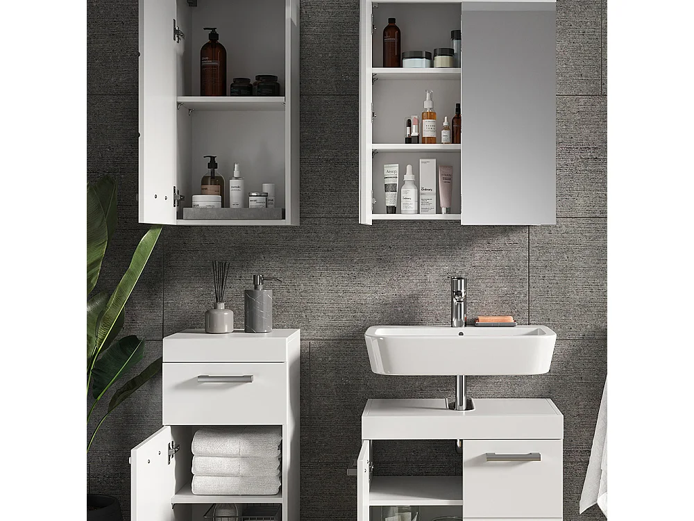 Set mobili bagno bianco 60x34x56 luna