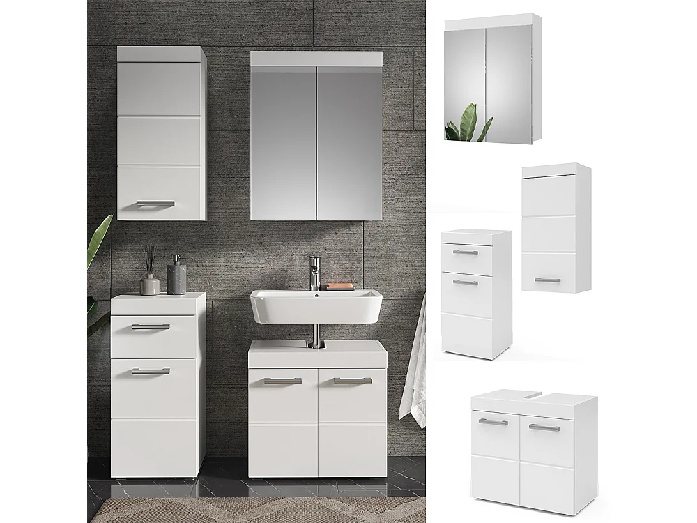 Meubles bain blanc 60x34x56 luna