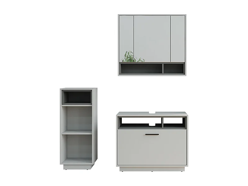 Badmöbel-Set grau/anthrazit 80x35x64 beatrice