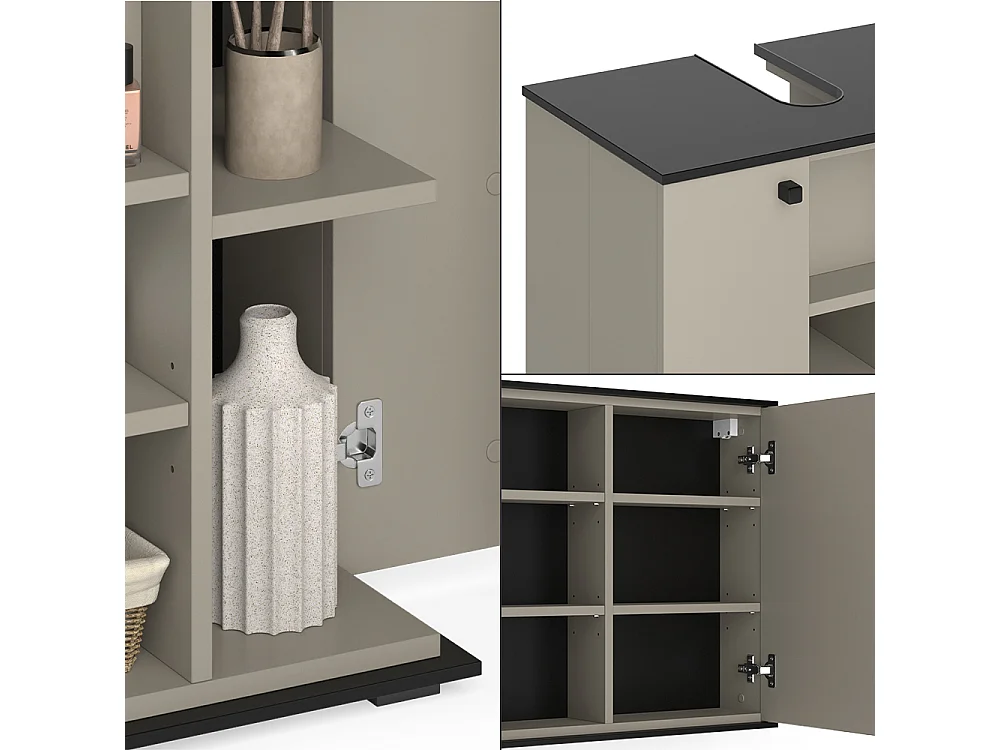 Meubles bain grège 60x37x59 joli