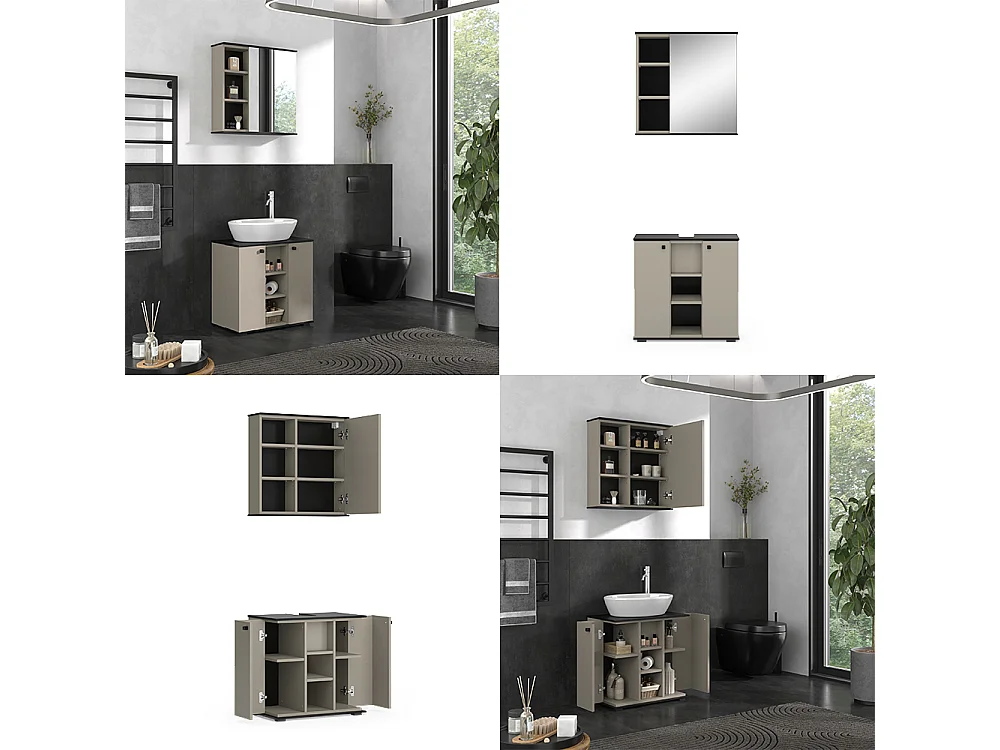 Meubles bain grège 60x37x59 joli