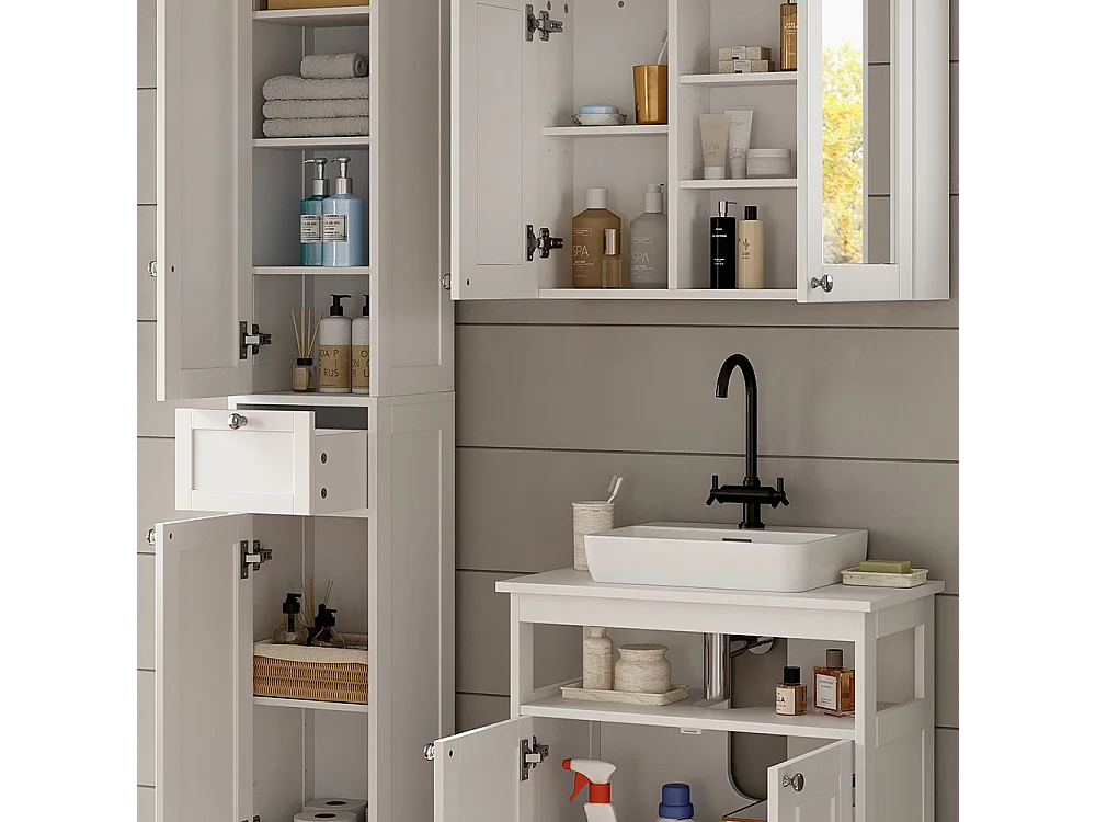 Set di mobili da bagno bianco 60x30x65 vanity