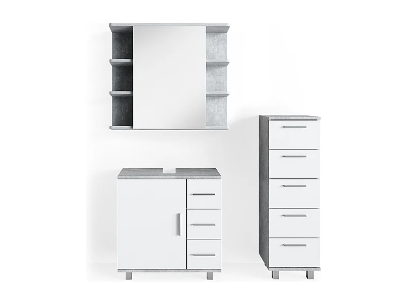 Set mobili bagno calcestruzzo 60x33x60.8 ilias