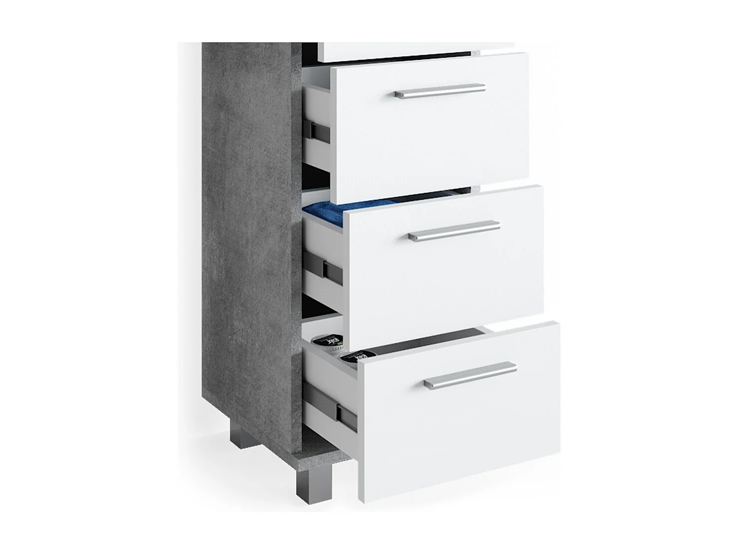 Set mobili bagno calcestruzzo 60x33x60.8 ilias