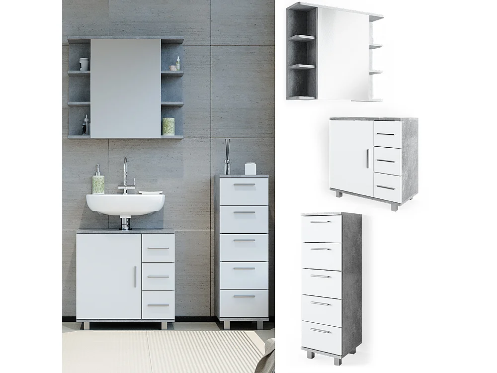 Meubles bain béton 60x33x60.8 ilias