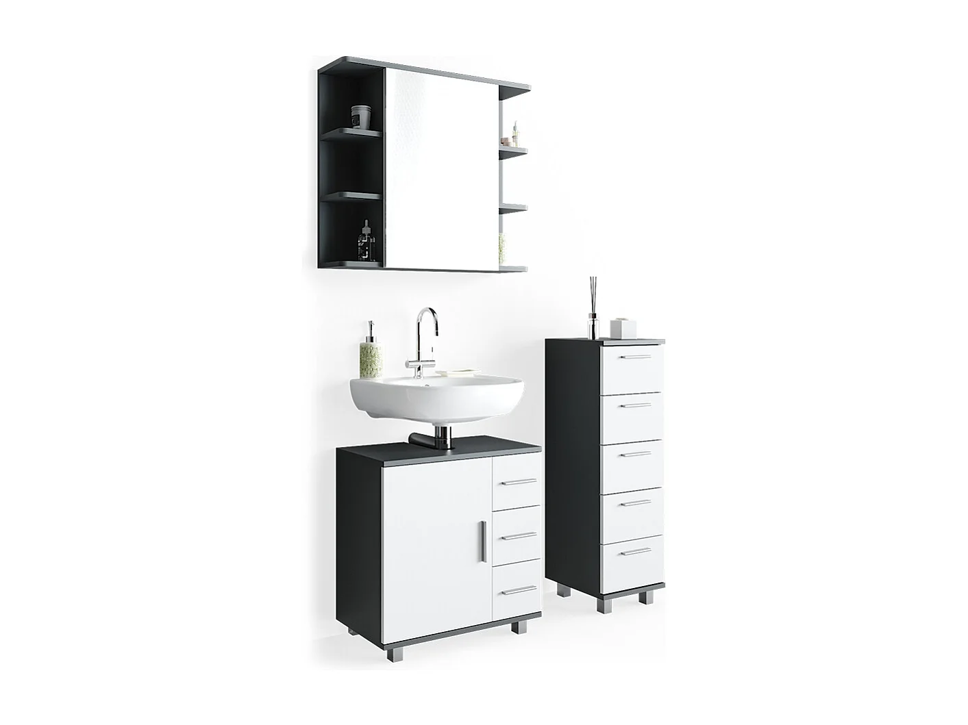 Meubles bain anthracite 60x33x60.8 ilias