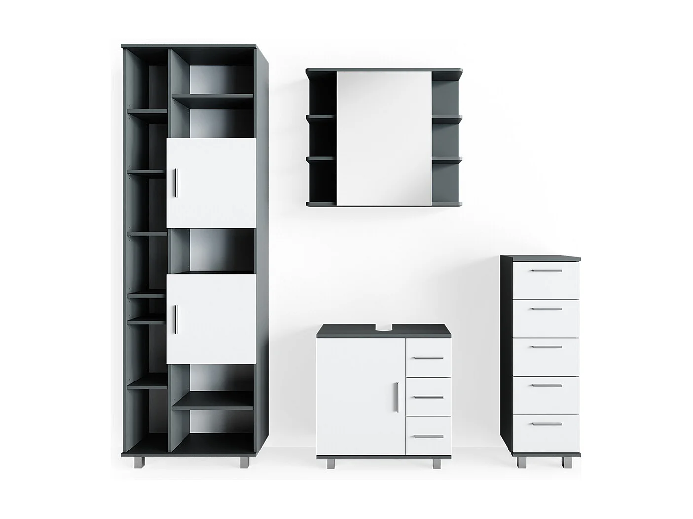 Set mobili bagno antracite 60x33x60 ilias