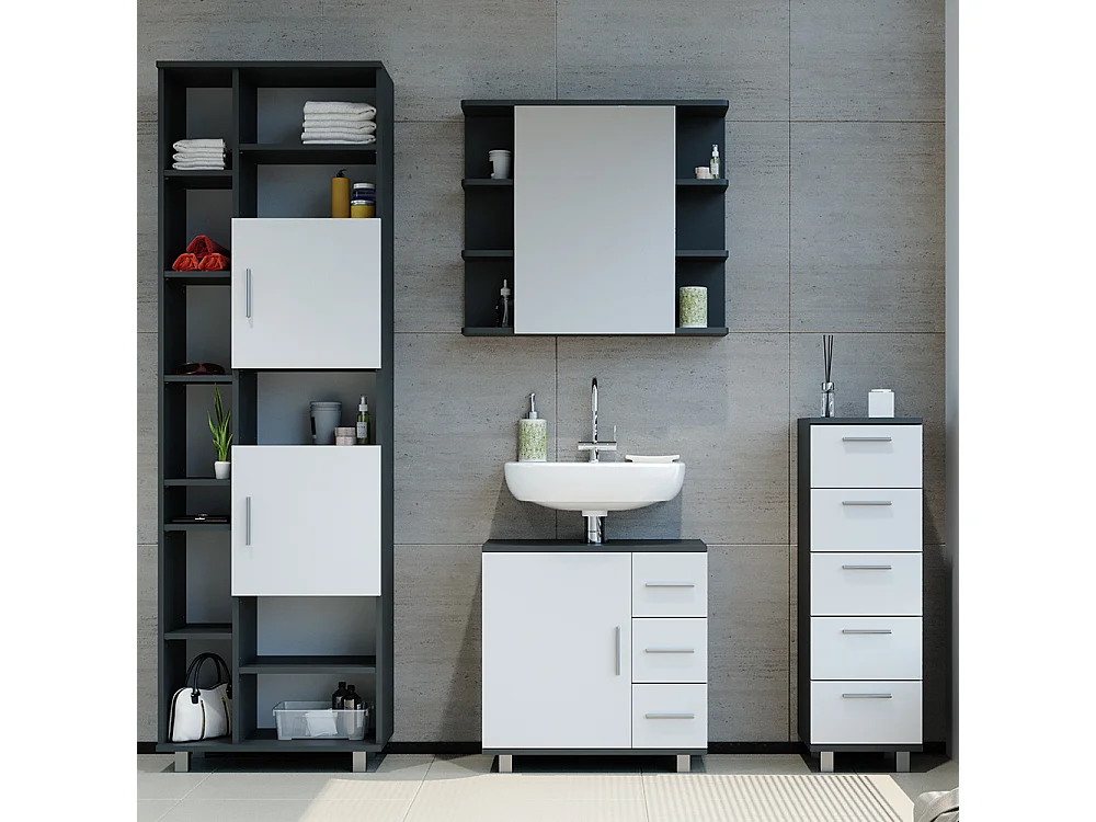Set mobili bagno antracite 60x33x60 ilias