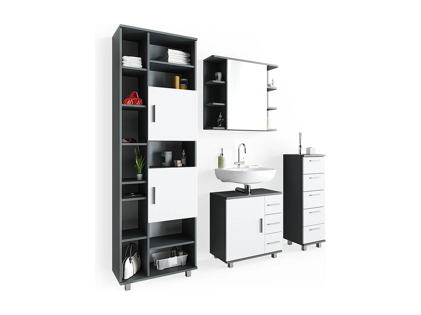 Meubles bain anthracite 60x33x60 ilias