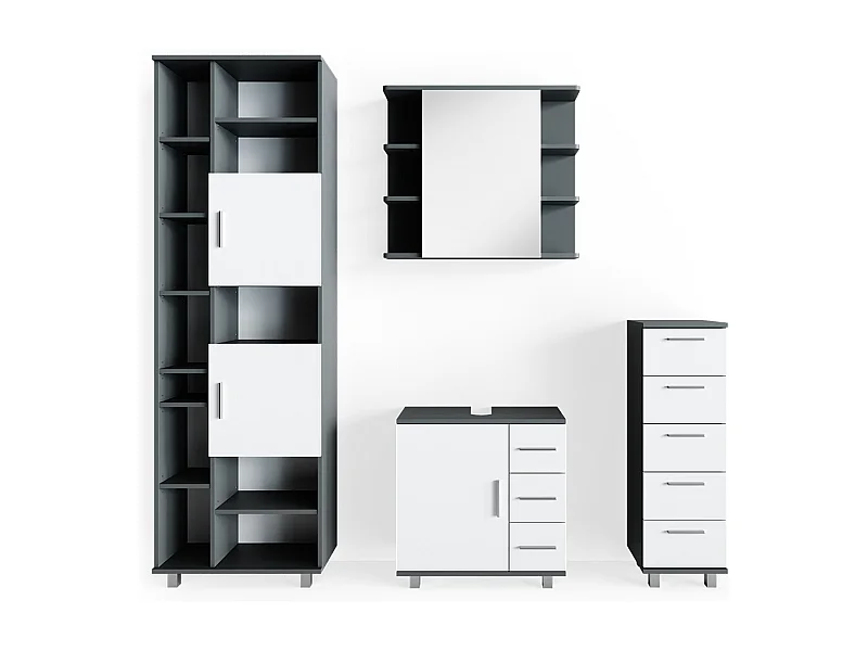 Badkamermeubel set antraciet 60x33x60 ilias
