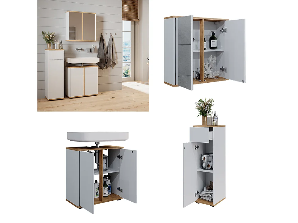 Badmöbel-Set weiß/artisan 60x30x62 didi