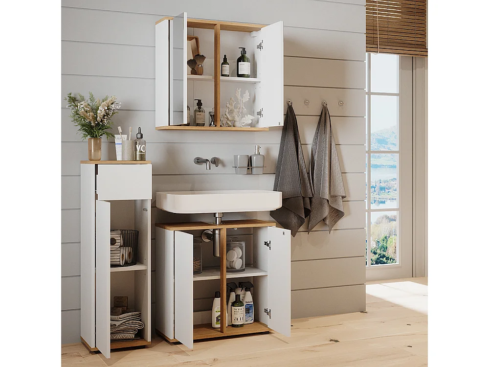 Badmöbel-Set weiß/artisan 60x30x62 didi