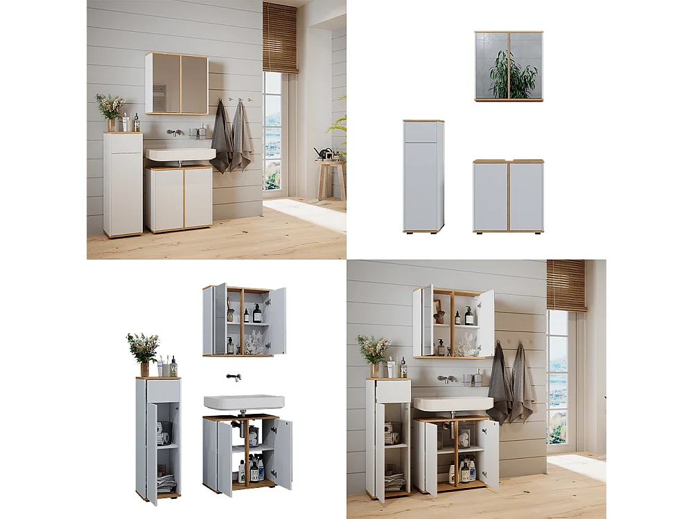 Badmöbel-Set weiß/artisan 60x30x62 didi