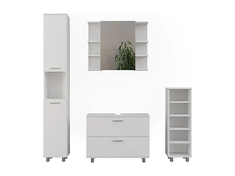 Badmöbel-Set weiß 80.2x33x60.8 ilias