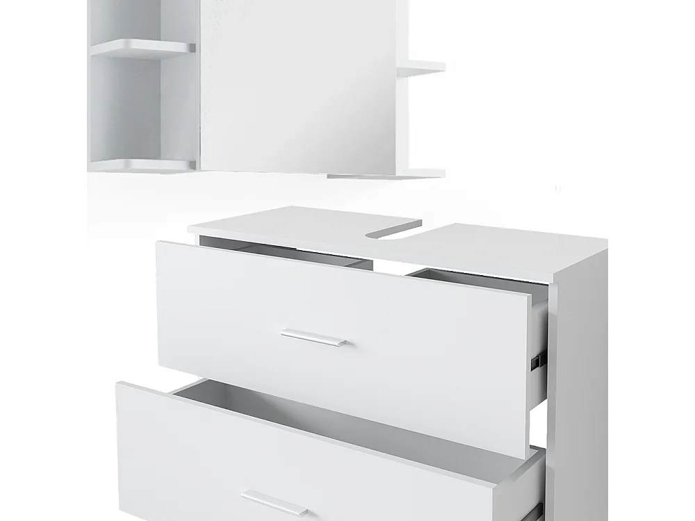 Set di mobili da bagno bianco 80.2x33x60.8 ilias