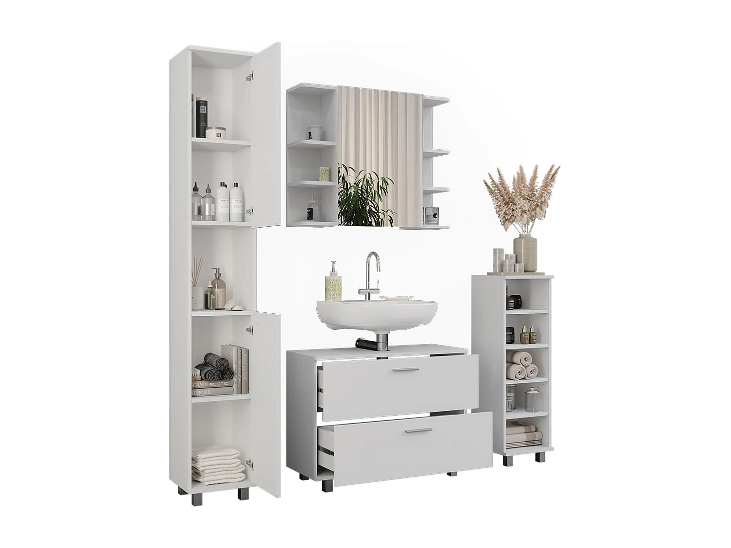 Meubles bain blanc 80.2x33x60.8 ilias