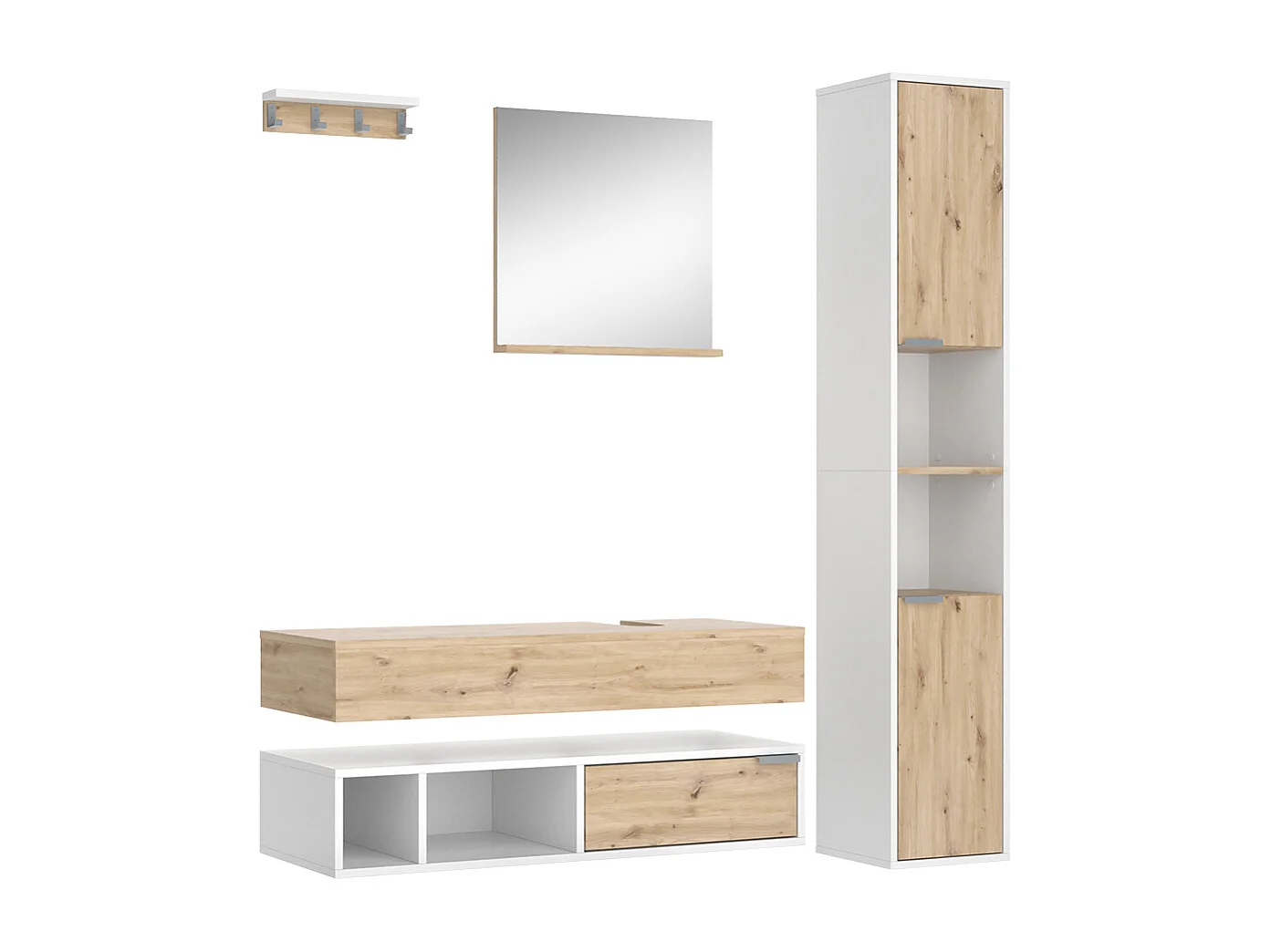 Badmöbel-Set weiß 100x40x20 henri