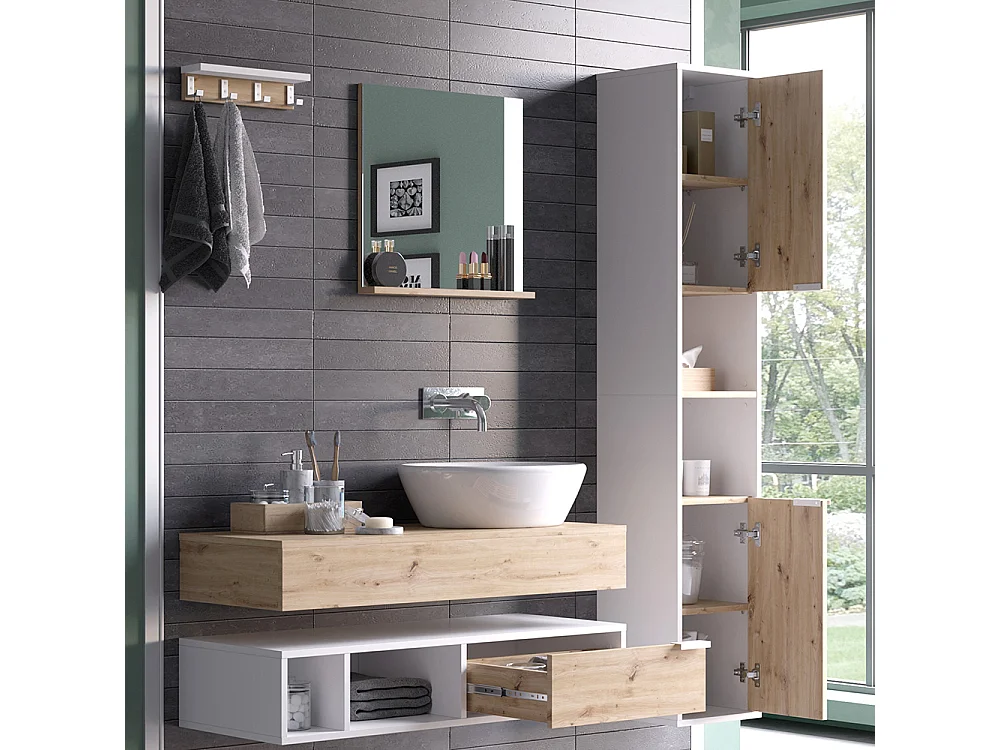 Meubles bain blanc 100x40x20 henri