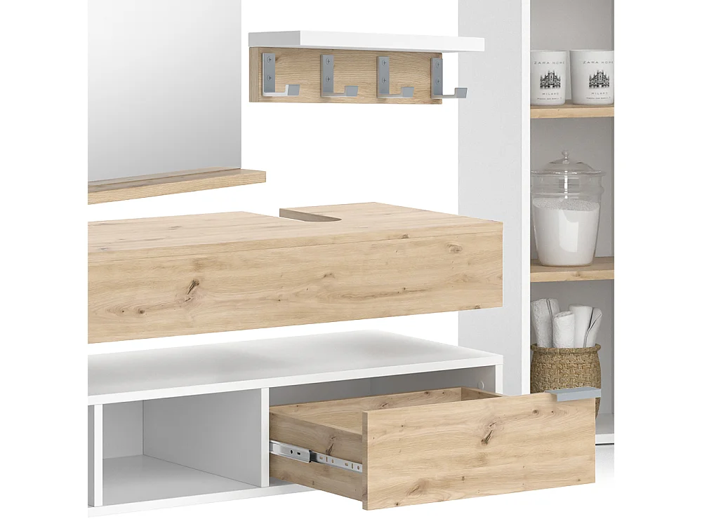 Meubles bain blanc 100x40x20 henri