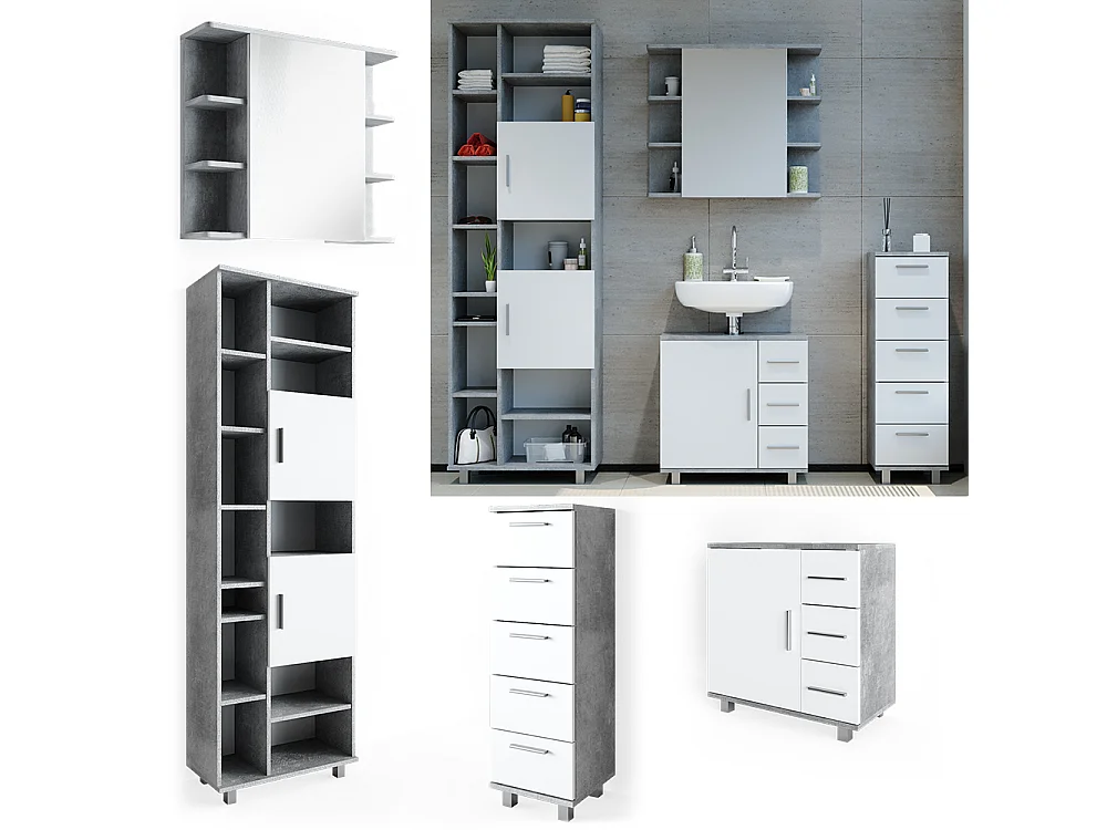 Meubles bain béton 60x33x60 ilias