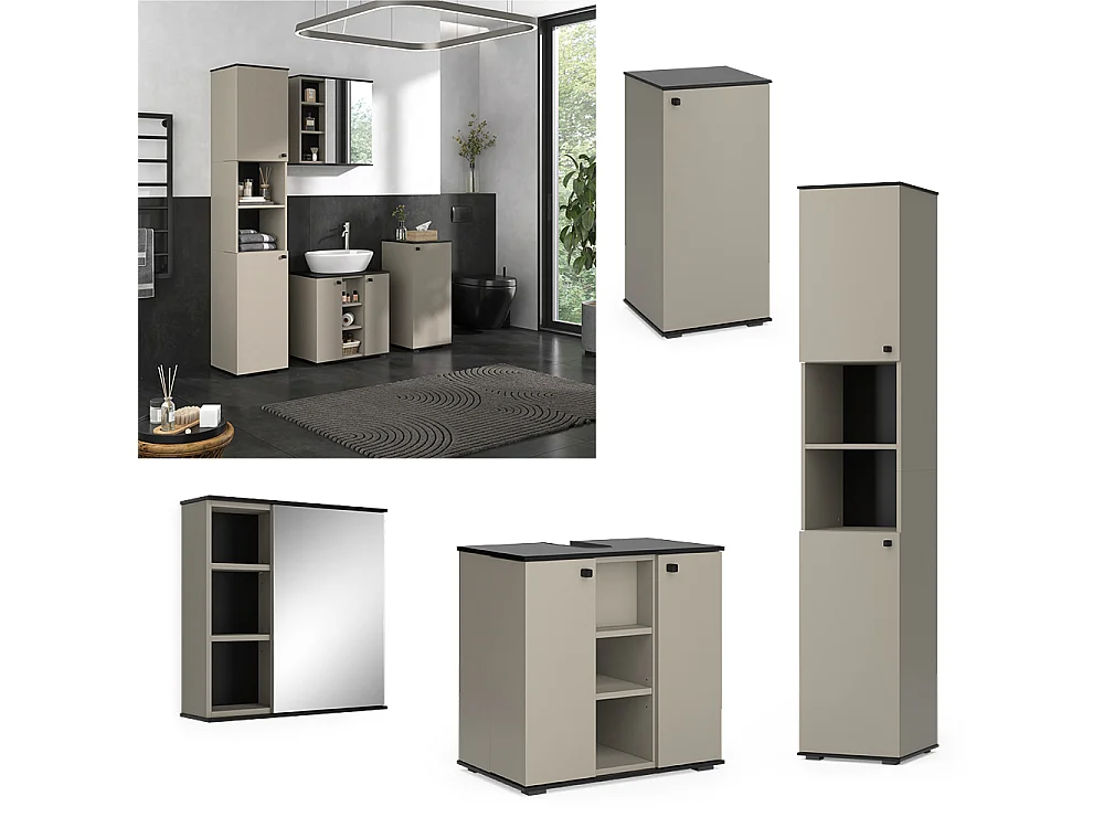 Meubles bain grège 60x37x59 joli