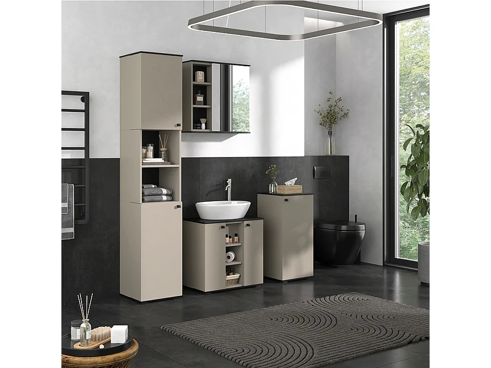 Meubles bain grège 60x37x59 joli