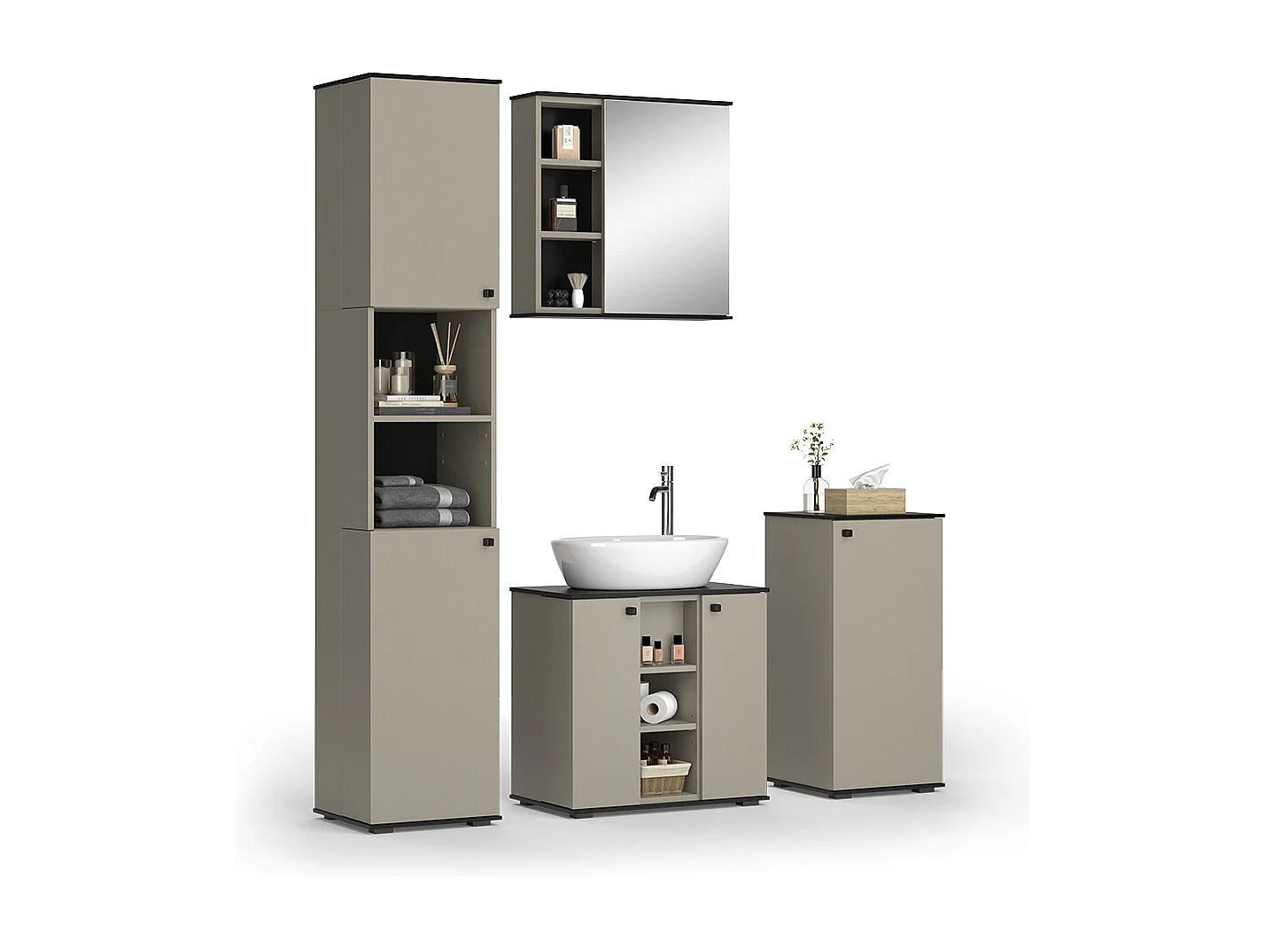 Meubles bain grège 60x37x59 joli