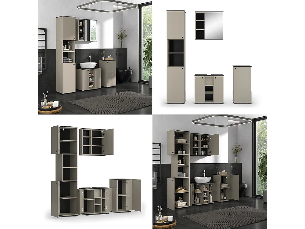 Meubles bain grège 60x37x59 joli