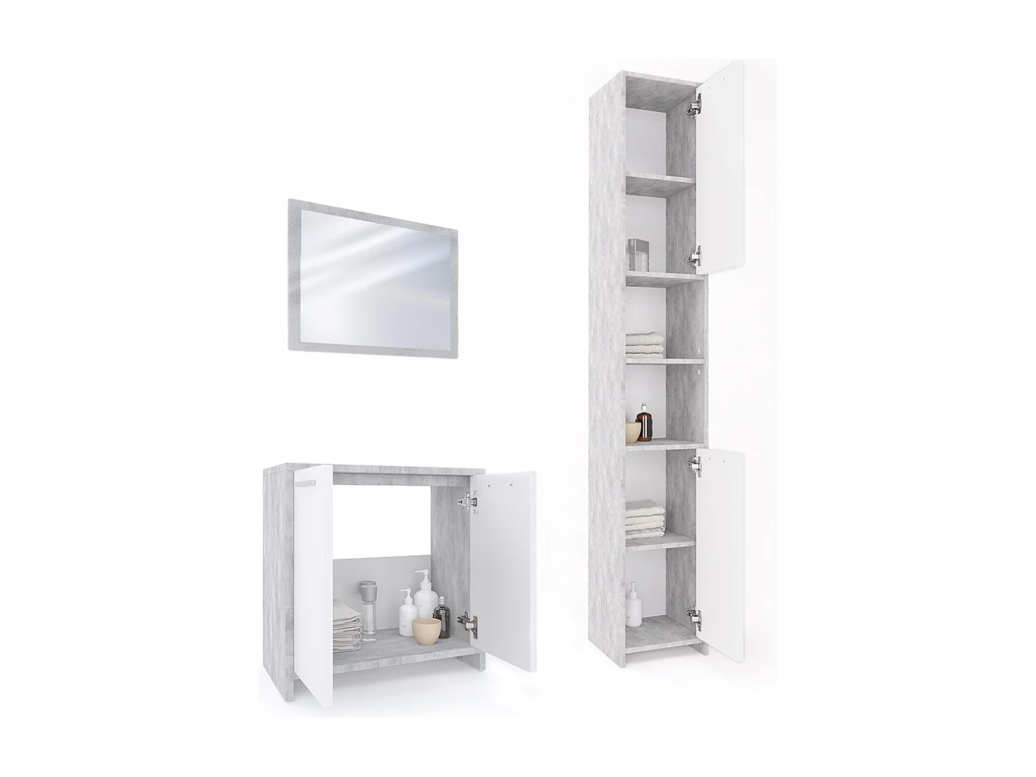 Badmöbel-Set beton 58x33x60 kiko