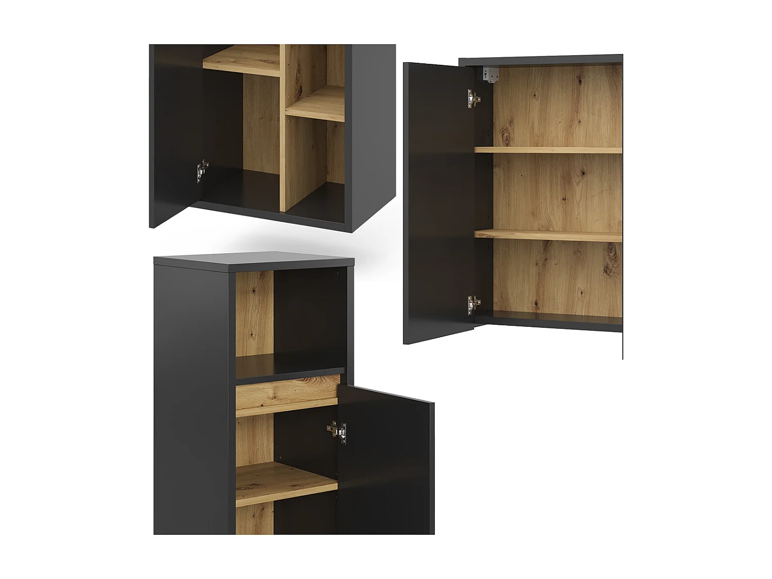 Set di mobili da bagno antracite 60x45x100 viola