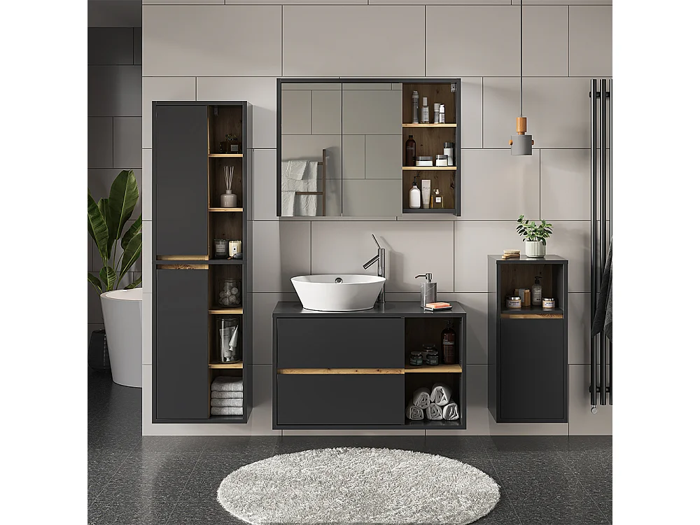 Meubles bain anthracite 60x45x100 viola