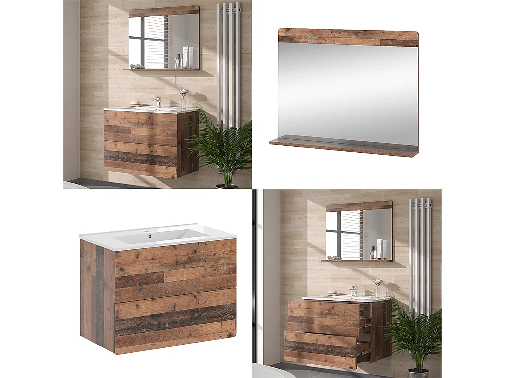 Ensemble de meubles de salle de bains oldstyle 80x46x59.3 izan