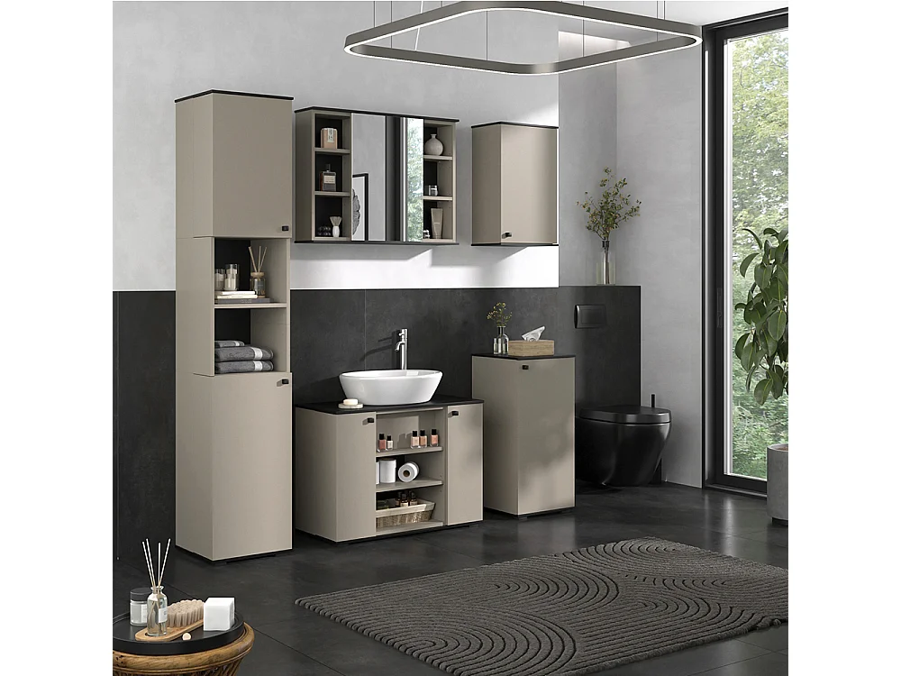 Meubles bain grège 80x37x59 joli