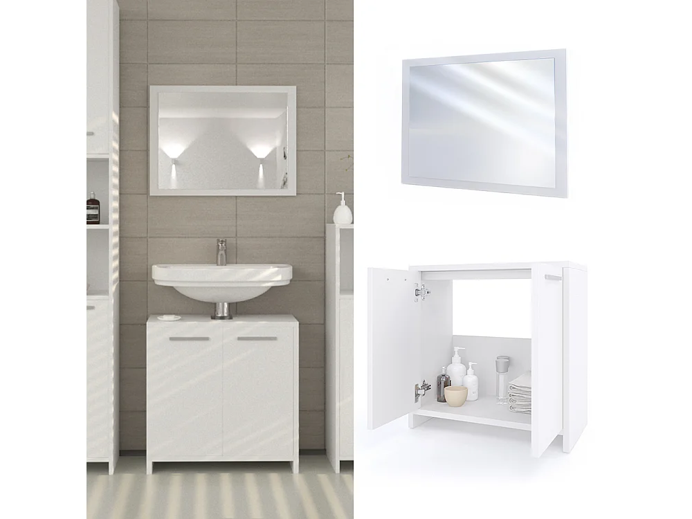 Badkamermeubel set wit 58x33x60 kiko