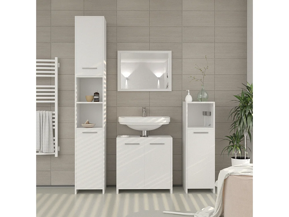 Set mobili bagno bianco 58x33x60 kiko