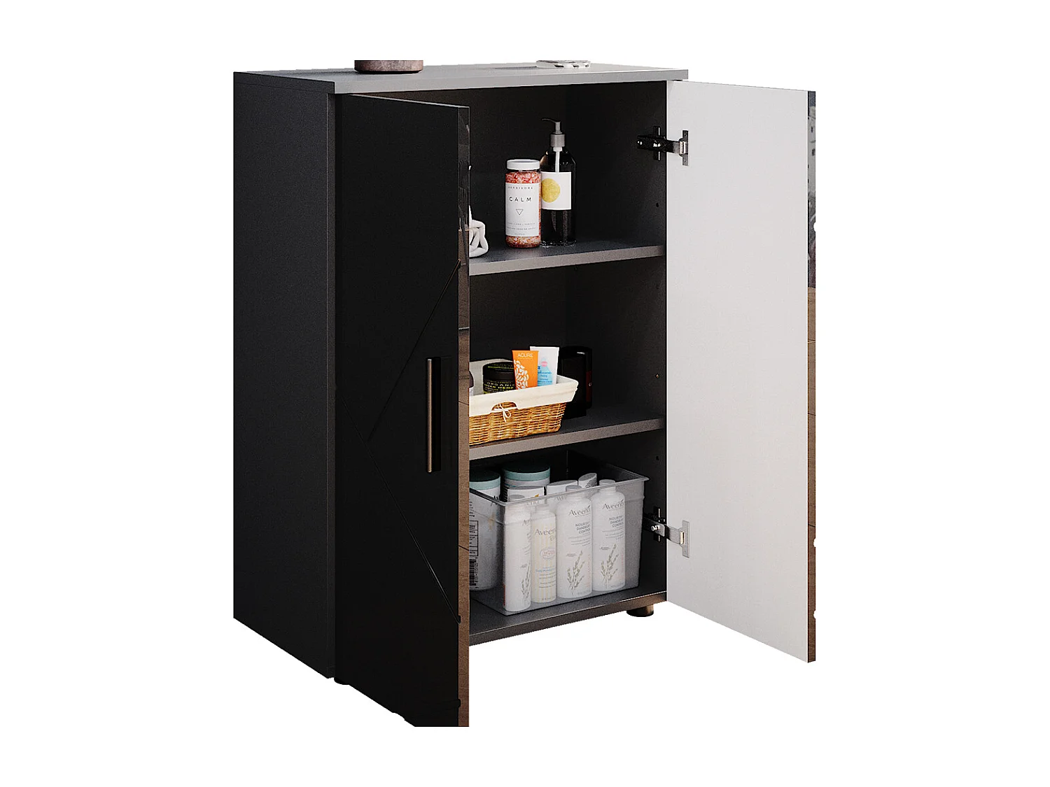 Set di mobili da bagno antracite lucido 60x30x81 irma