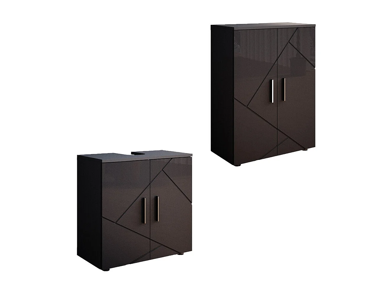 Meubles bain anthracite haute brillance 60x30x81 irma