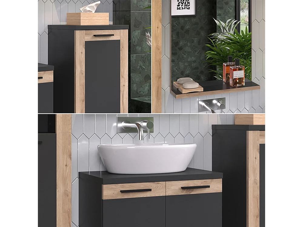 Set di mobili da bagno antracite 60x34.3x59.1 niko