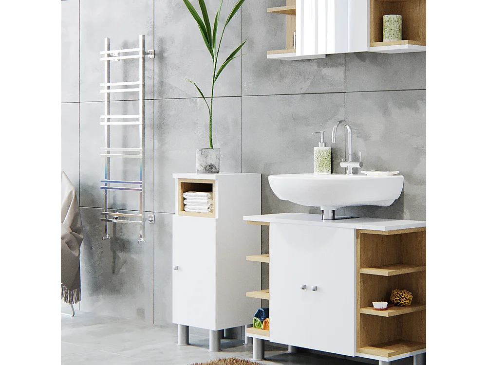 Badmöbel-Set weiß 79.6x32x64 aquis