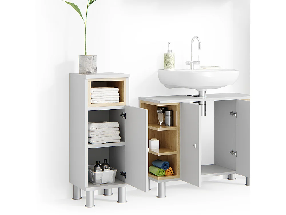 Badmöbel-Set weiß 79.6x32x64 aquis