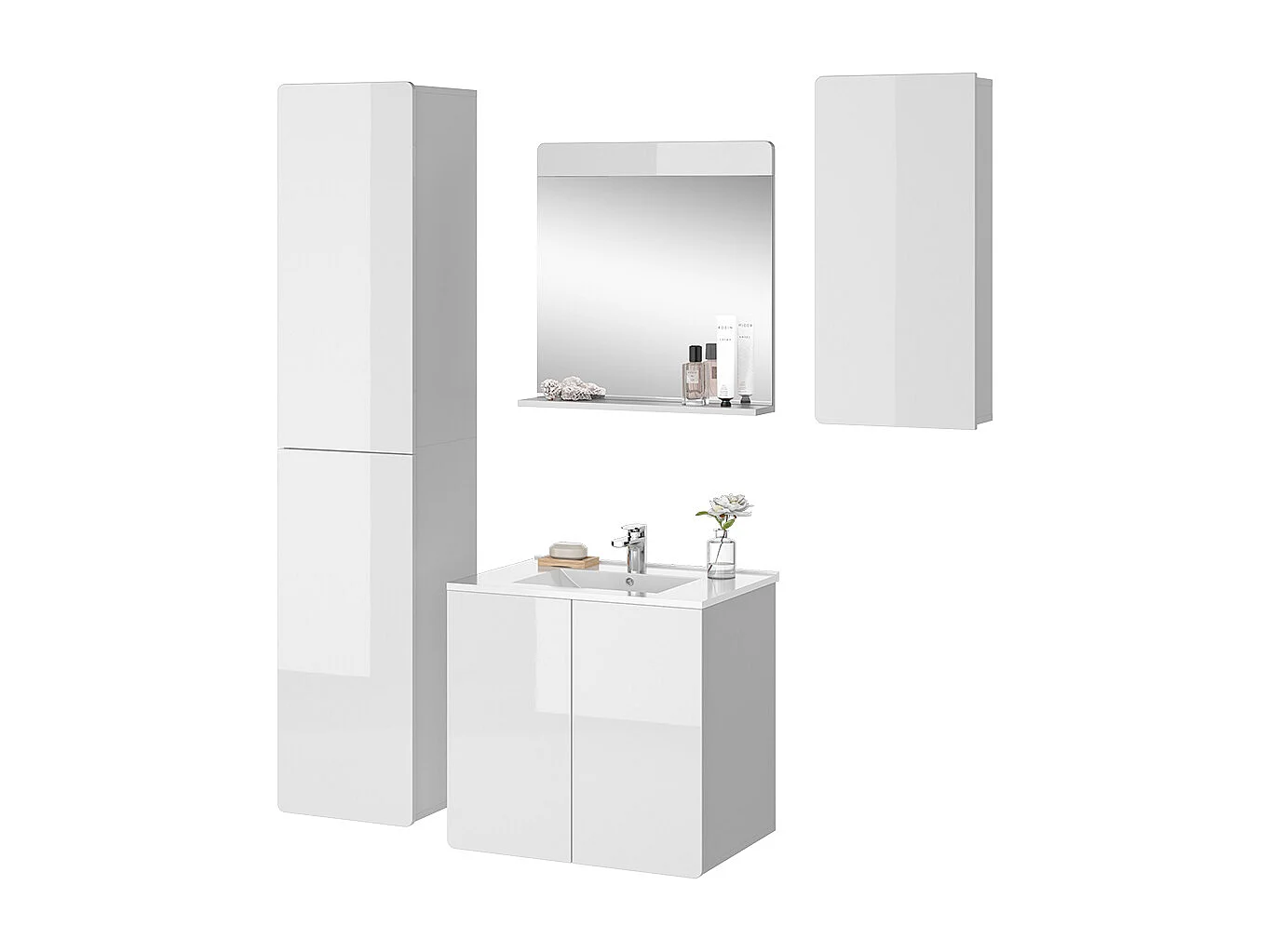 Set mobili bagno bianco 61.8x44.8x57.8 izan