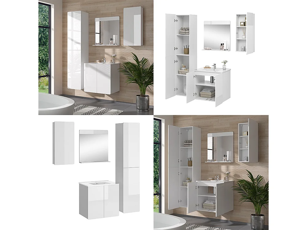 Set mobili bagno bianco 61.8x44.8x57.8 izan