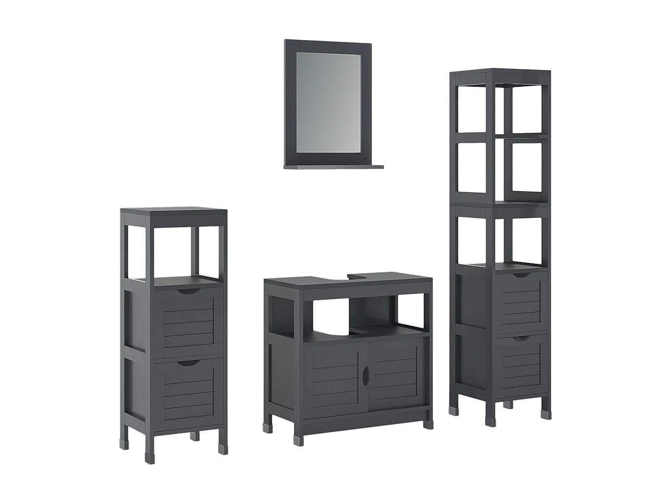 Set di mobili da bagno grigio 60x30x60 vilda