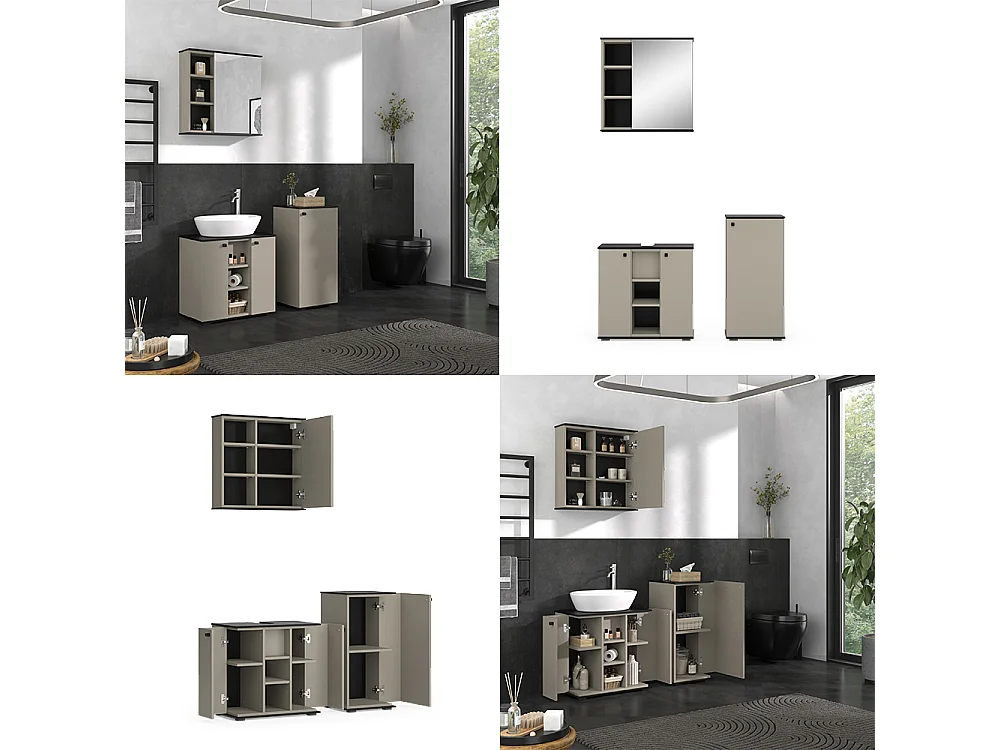 Meubles bain grège 60x37x59 joli