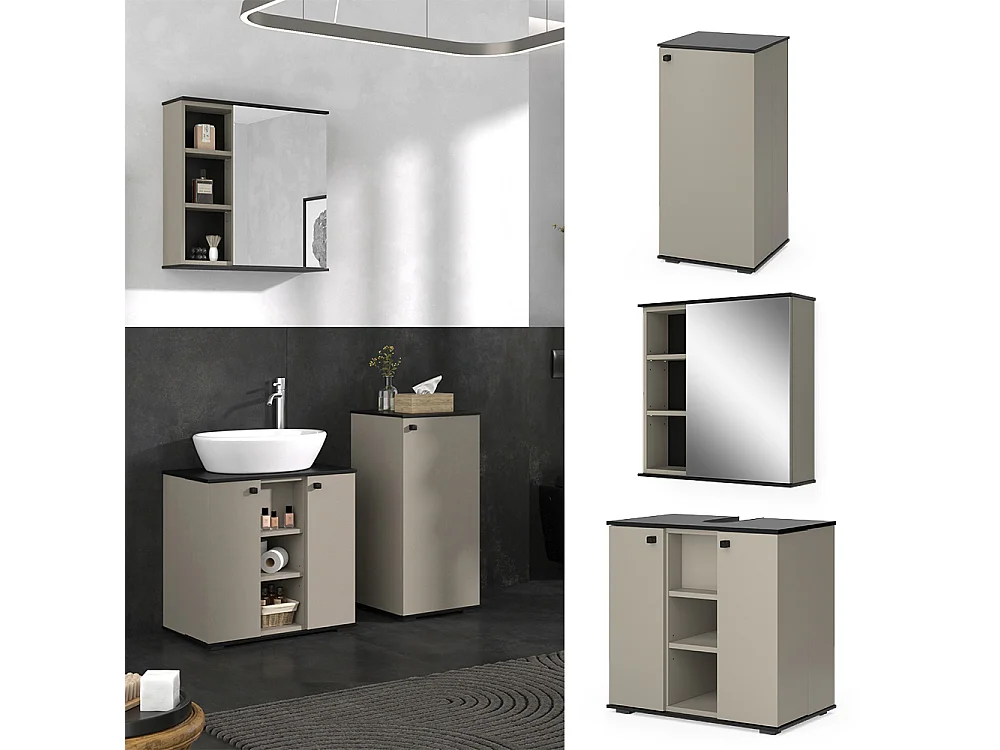 Meubles bain grège 60x37x59 joli