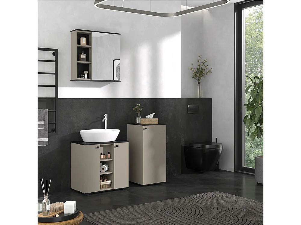 Meubles bain grège 60x37x59 joli