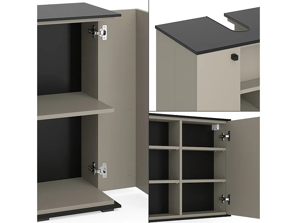 Meubles bain grège 60x37x59 joli