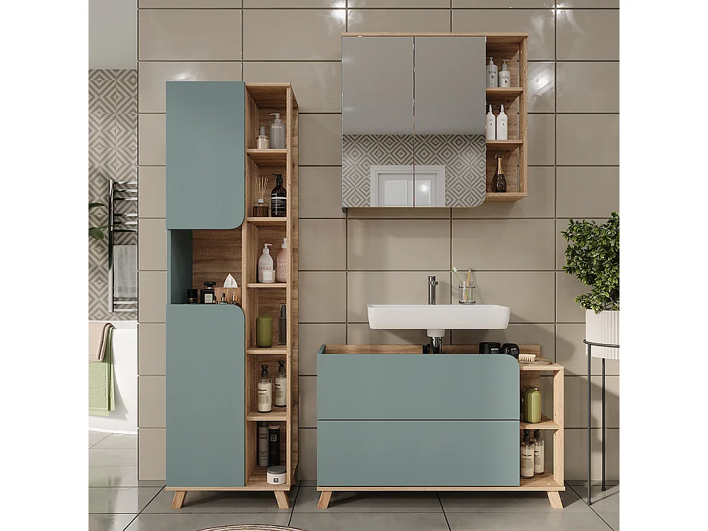 Meubles bain sonoma/bleu 100x35x65 karen