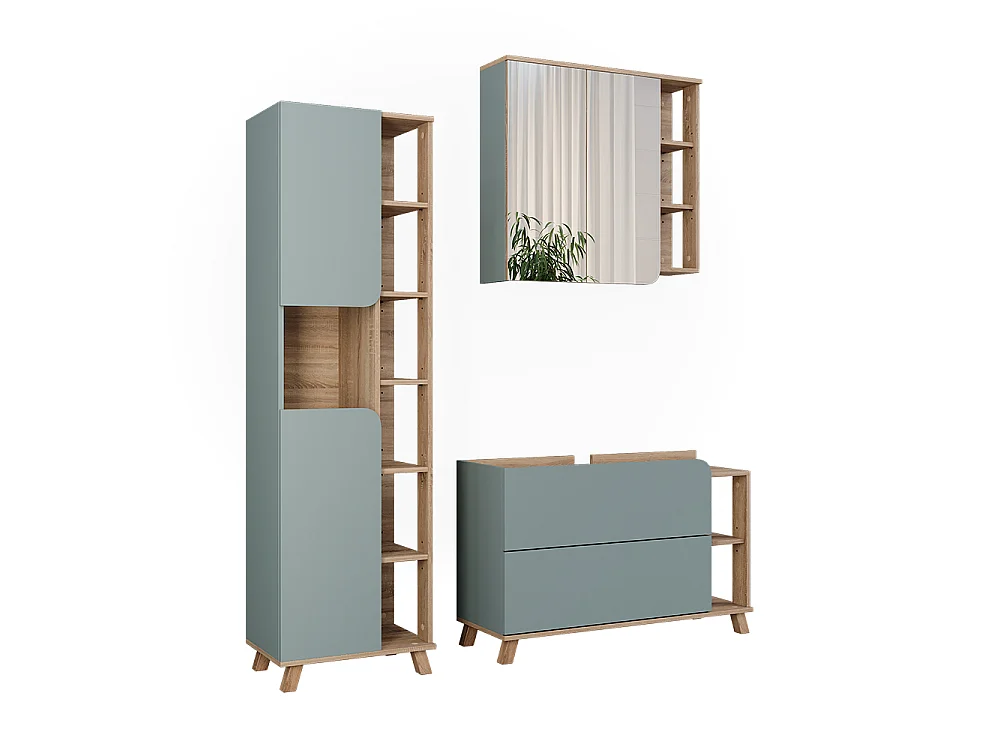 Meubles bain sonoma/bleu 100x35x65 karen